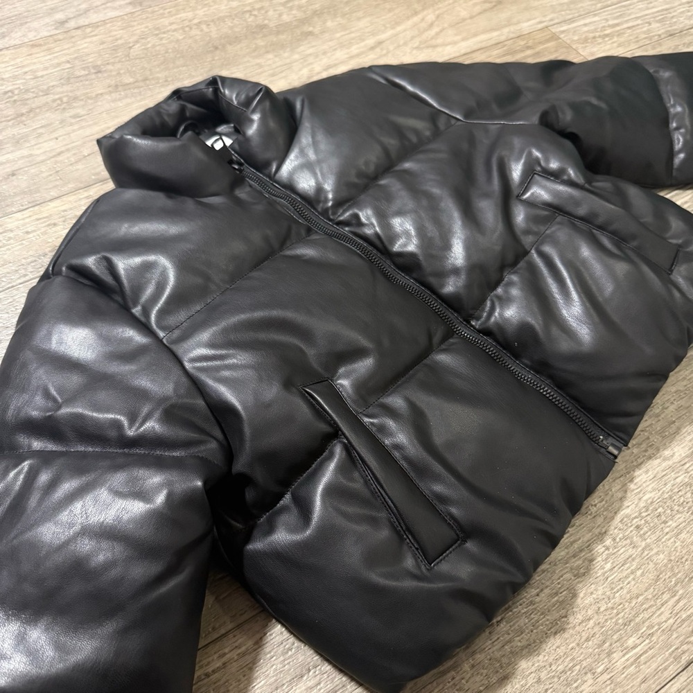 Primark Kids Shiny Black Puffer Coat